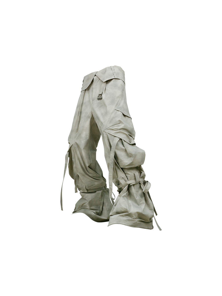 RELABEL Detachable Ruched Inverted Waist Cargo Pants