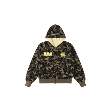SAVAGEGROWTHWORLD Reversible Camo Waffle Hooded Jacket