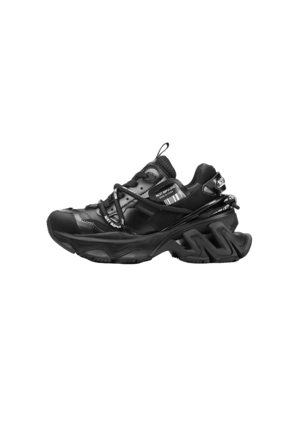 Black Impulse Layered Dad Sneakers