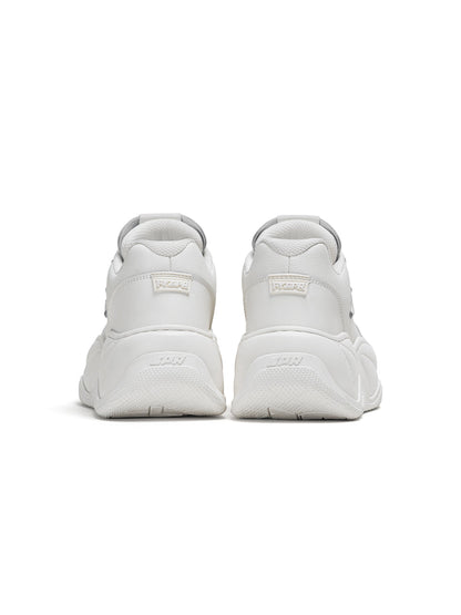 White WiFi 2.0 Wave Leather Platform Sneakers