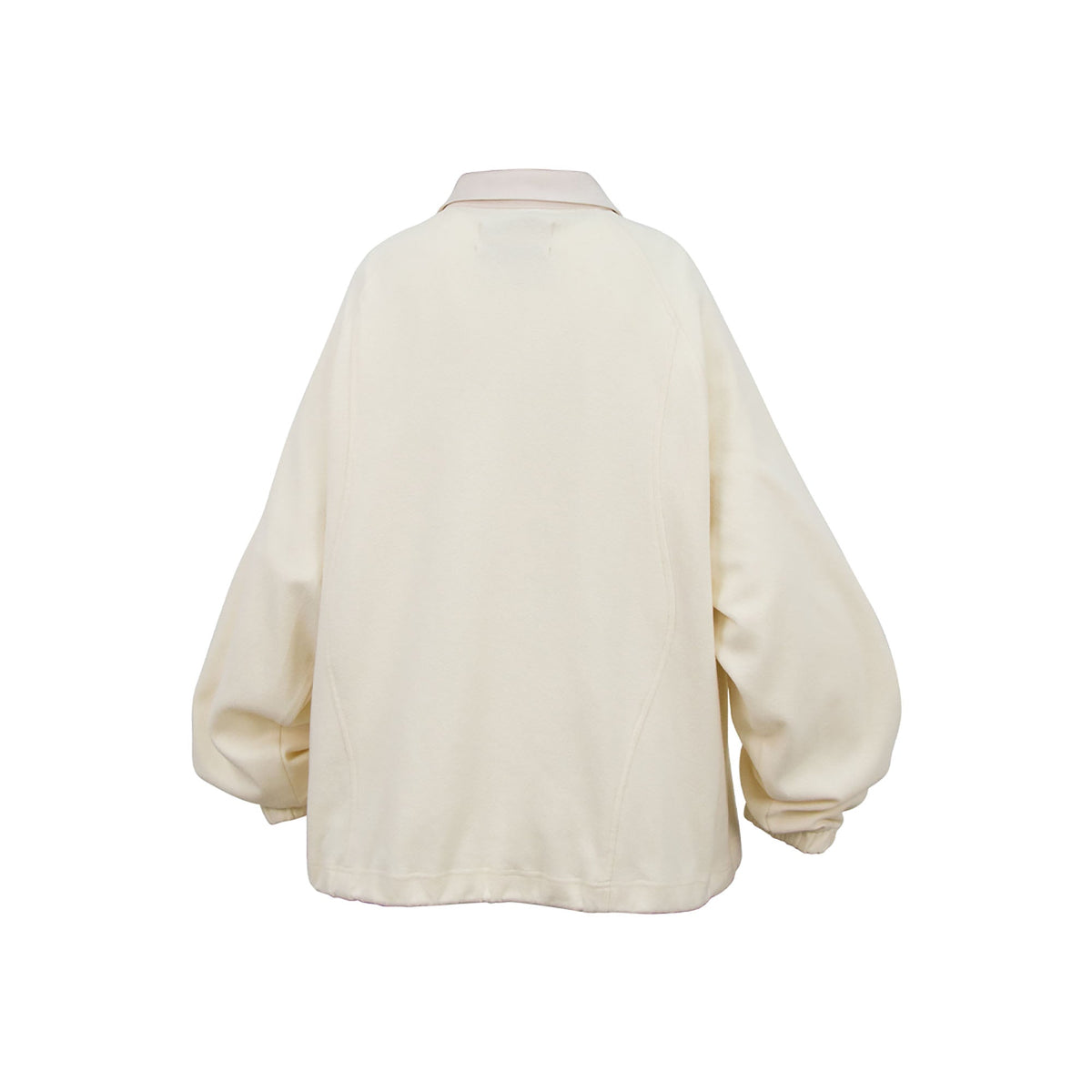 RELABEL Raglan Drawstring-Hem Polo Sweatshirt