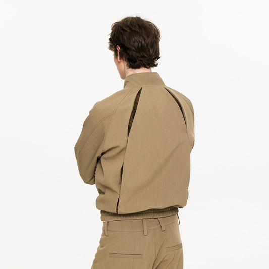 KREATE Floral-Lined Spliced Harrington Jacket