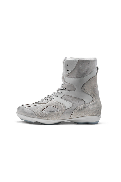 Distressed High Top Boxing Boots