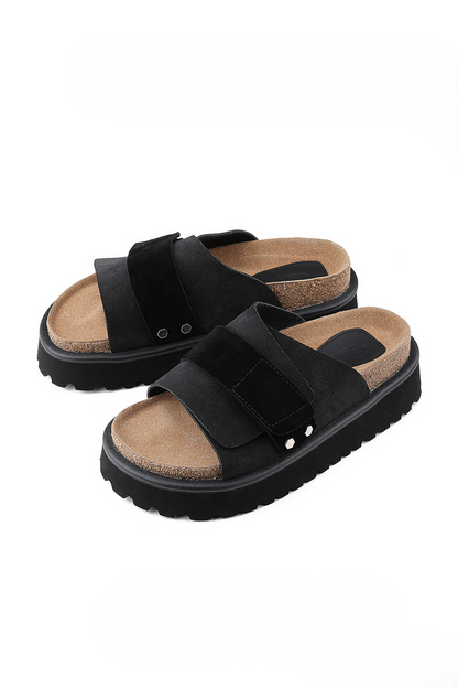 Velcro Leather Clog Sandals