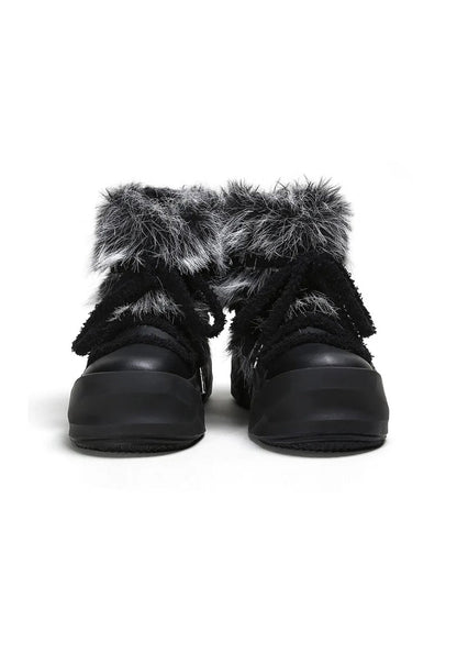 Black Short Insulated Snow Boots