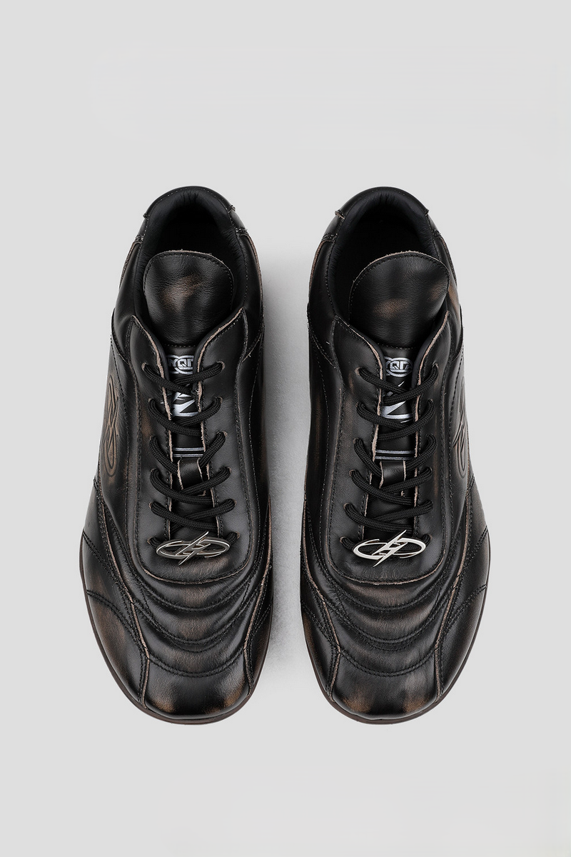 Retro Leather Racing Sneakers