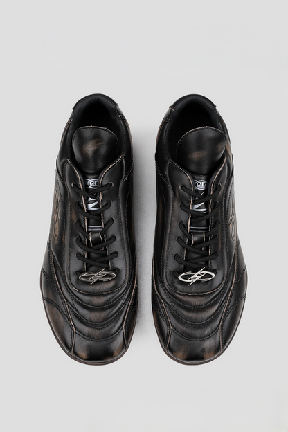 Retro Leather Racing Sneakers