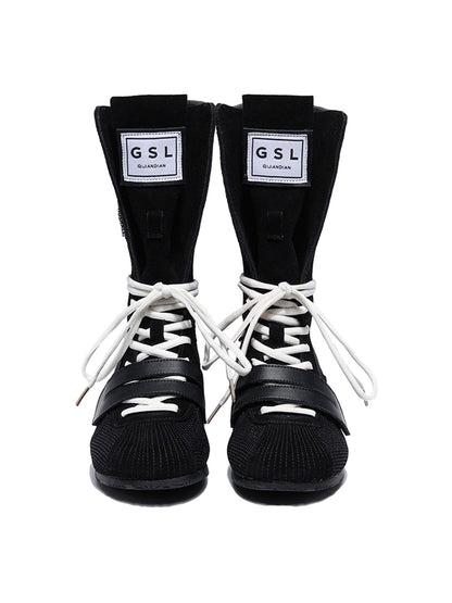 Black Knockout Pro2.0 Hybrid Velcro Boxing Trainer Boots