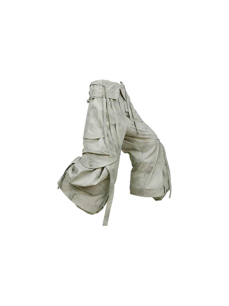 RELABEL Detachable Ruched Inverted Waist Cargo Pants