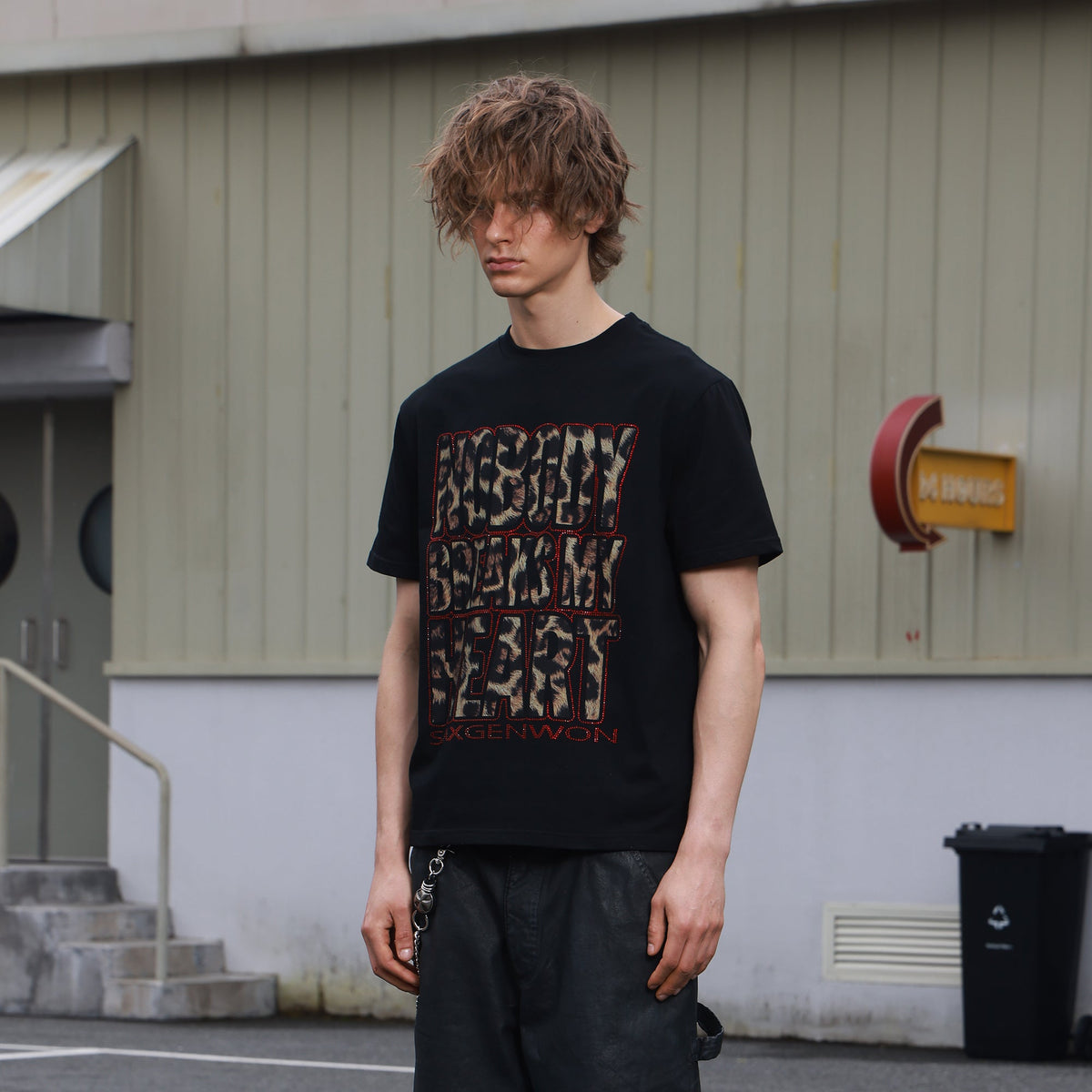 SAVAGEGROWTHWORLD Leopard Diamond Graphic T-Shirt