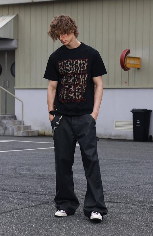 SAVAGEGROWTHWORLD Leopard Diamond Graphic T-Shirt