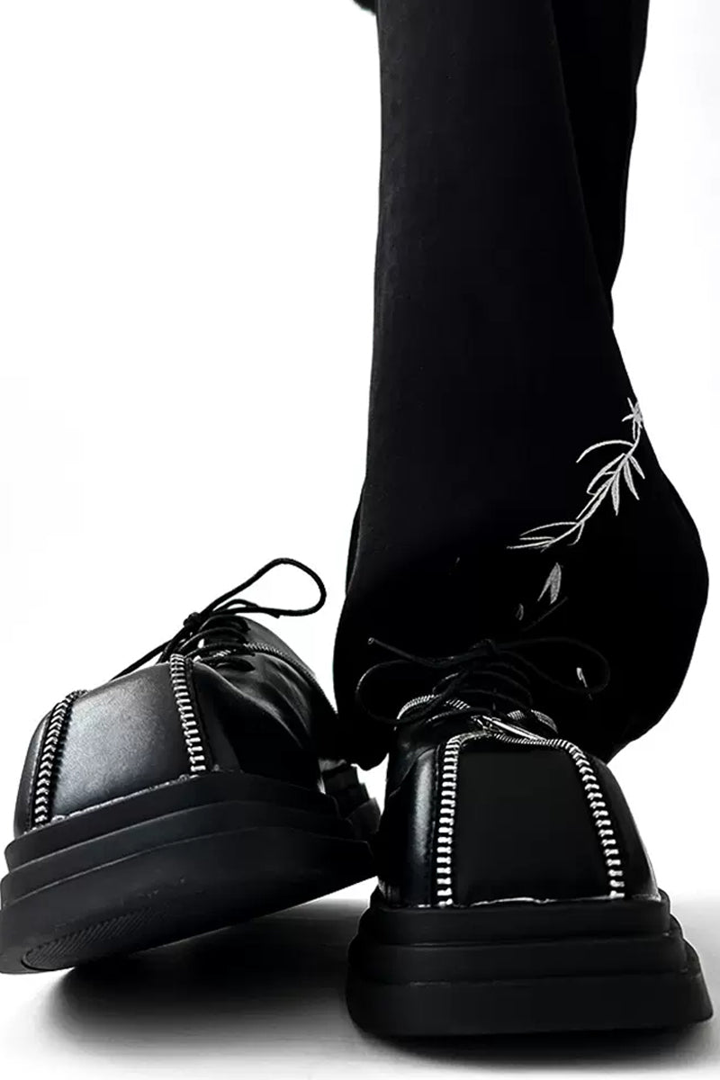 Punk Zipper Platform Derby Shoes - EU Only