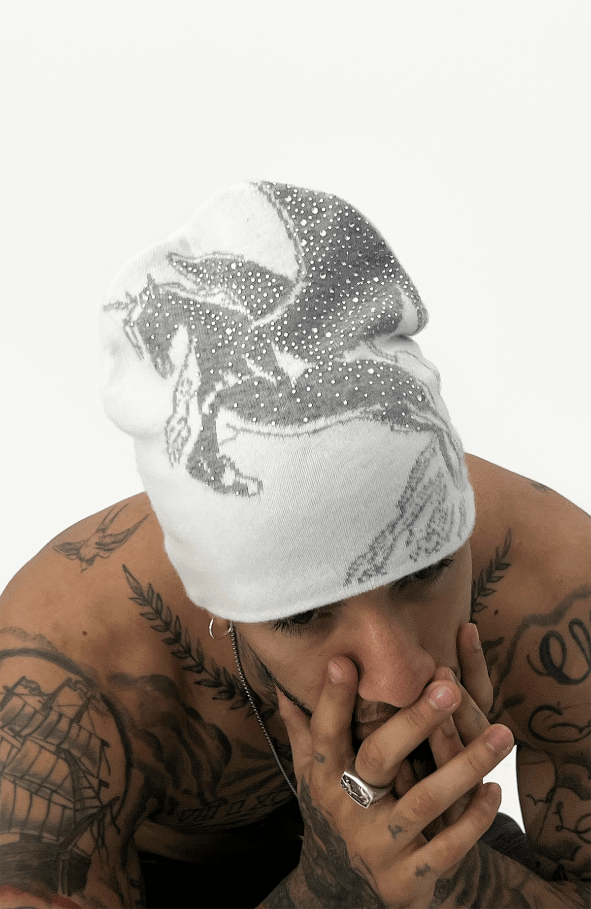 TECNINEGROUP Jacquard Diamond Knit Beanie