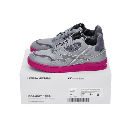 Grey and Pink Classic Low Top Sneakers