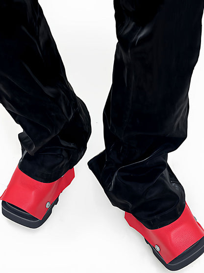 Black Trendy Square-Toe Derby Shoes