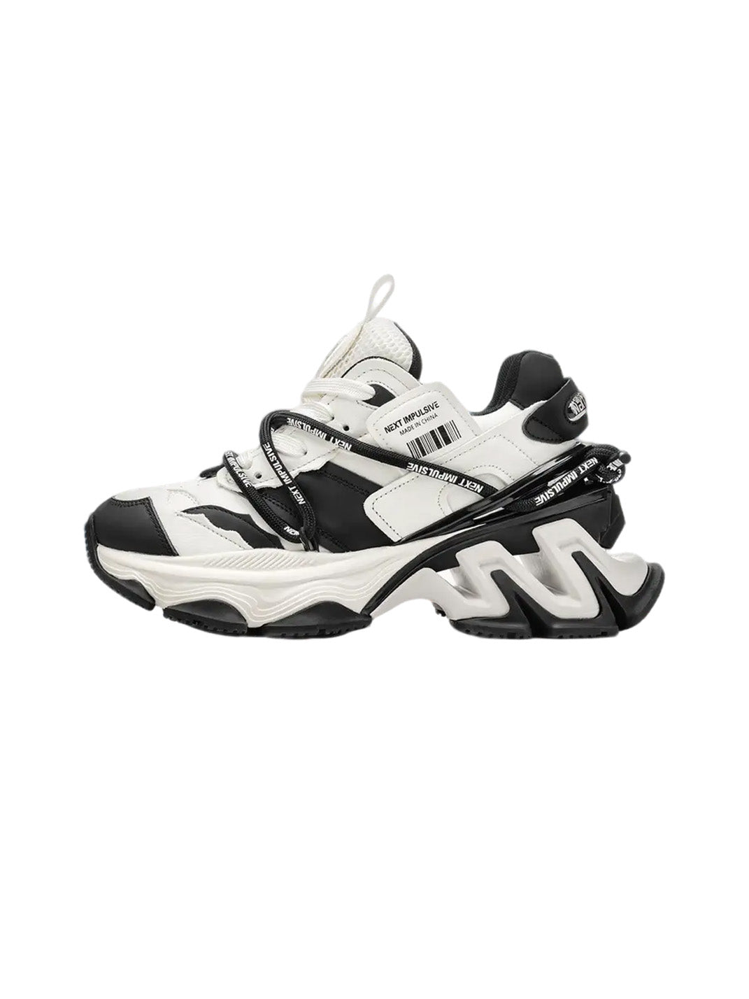 Black Impulse Layered Dad Sneakers