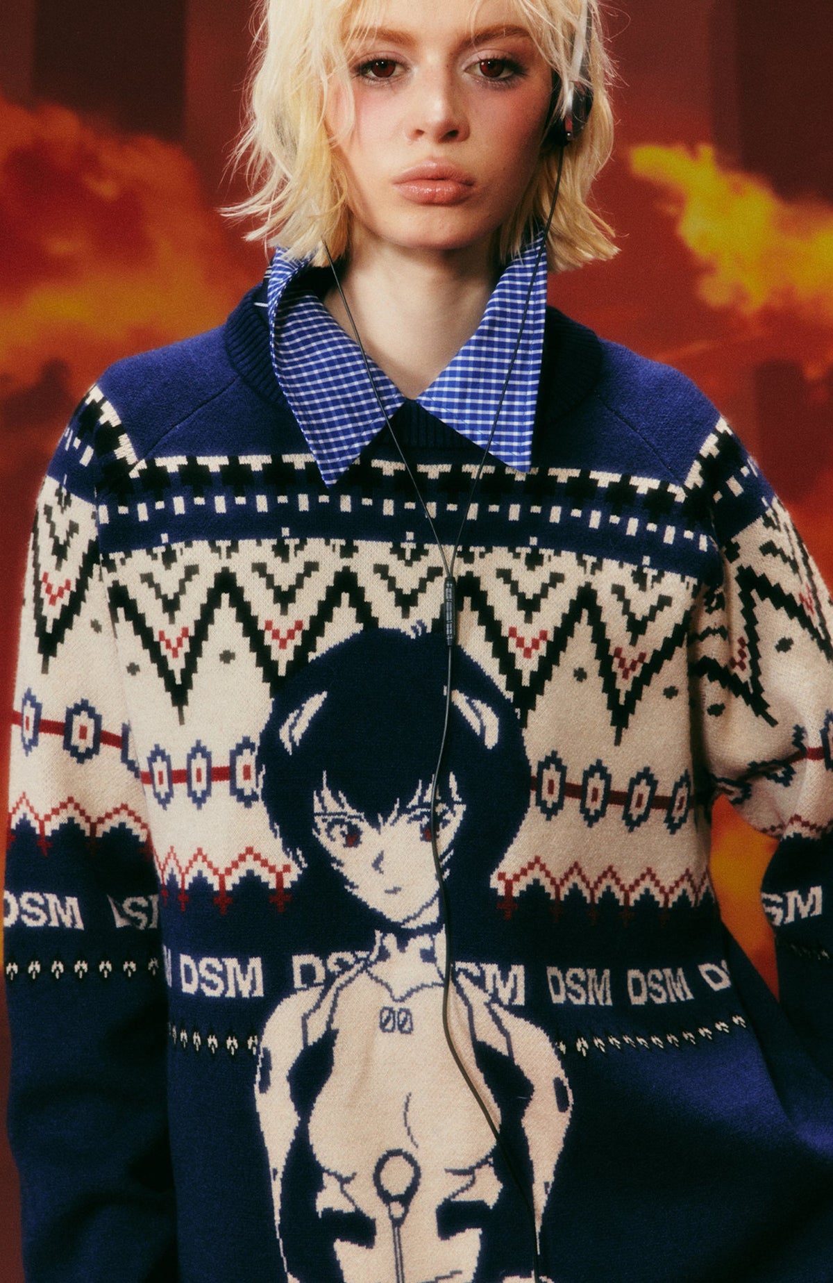DONSMOKE x EVA Jacquard Graphic Sweater