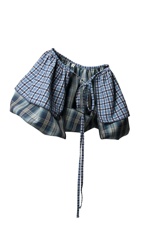 RELABEL Multi-Wear Plaid Layered Draped Skirt