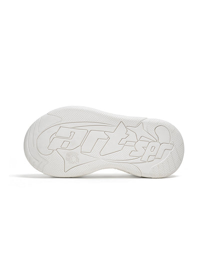 White WiFi 2.0 Wave Leather Platform Sneakers