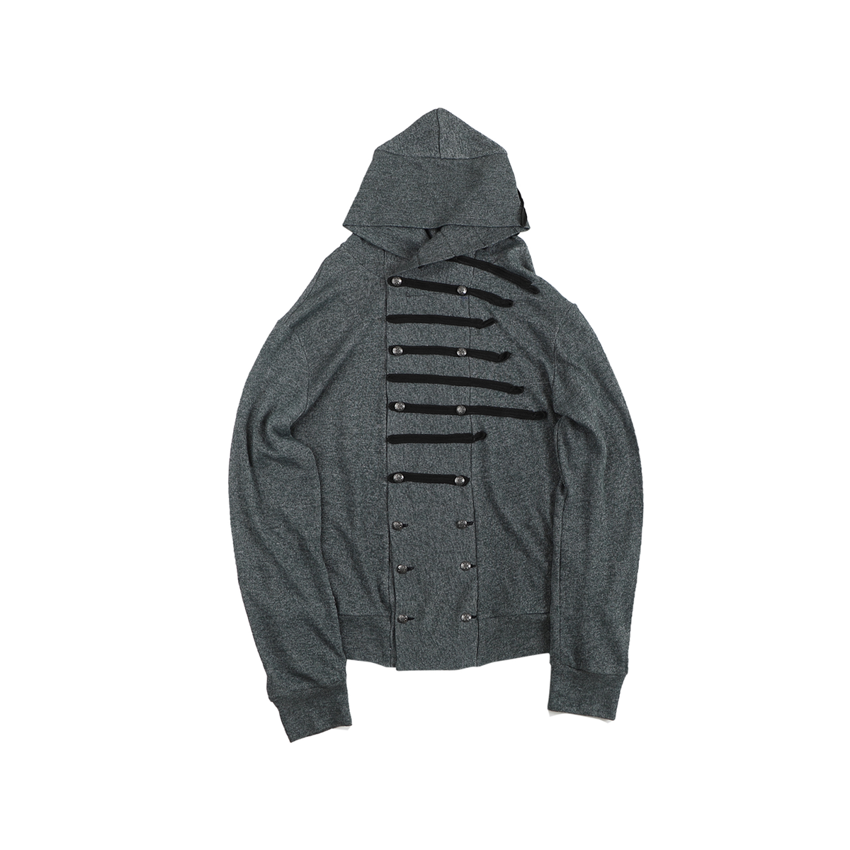 WHISTLEHUNTER Military Tape-Trim Hooded Cardigan