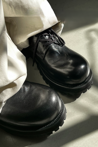 Washed Leather Derby Shoes