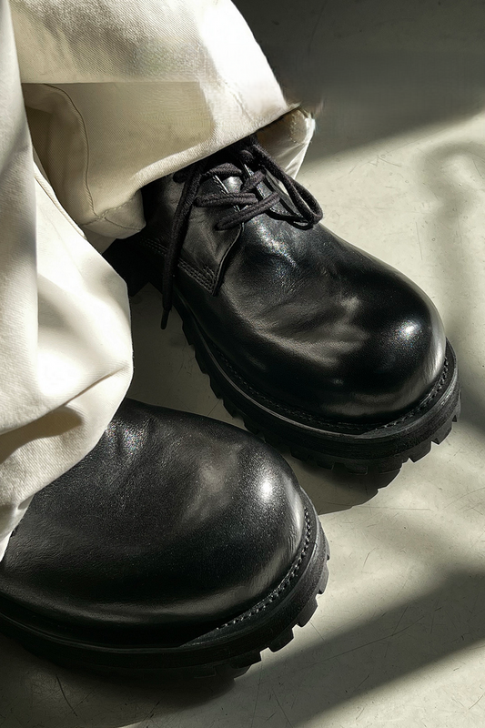 Washed Leather Derby Shoes