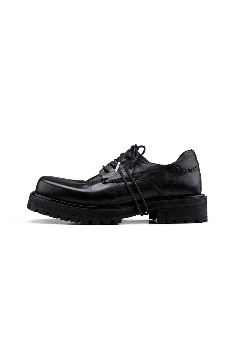 Washed Square Toe Derby Shoes
