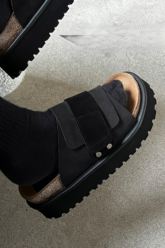 Velcro Leather Clog Sandals