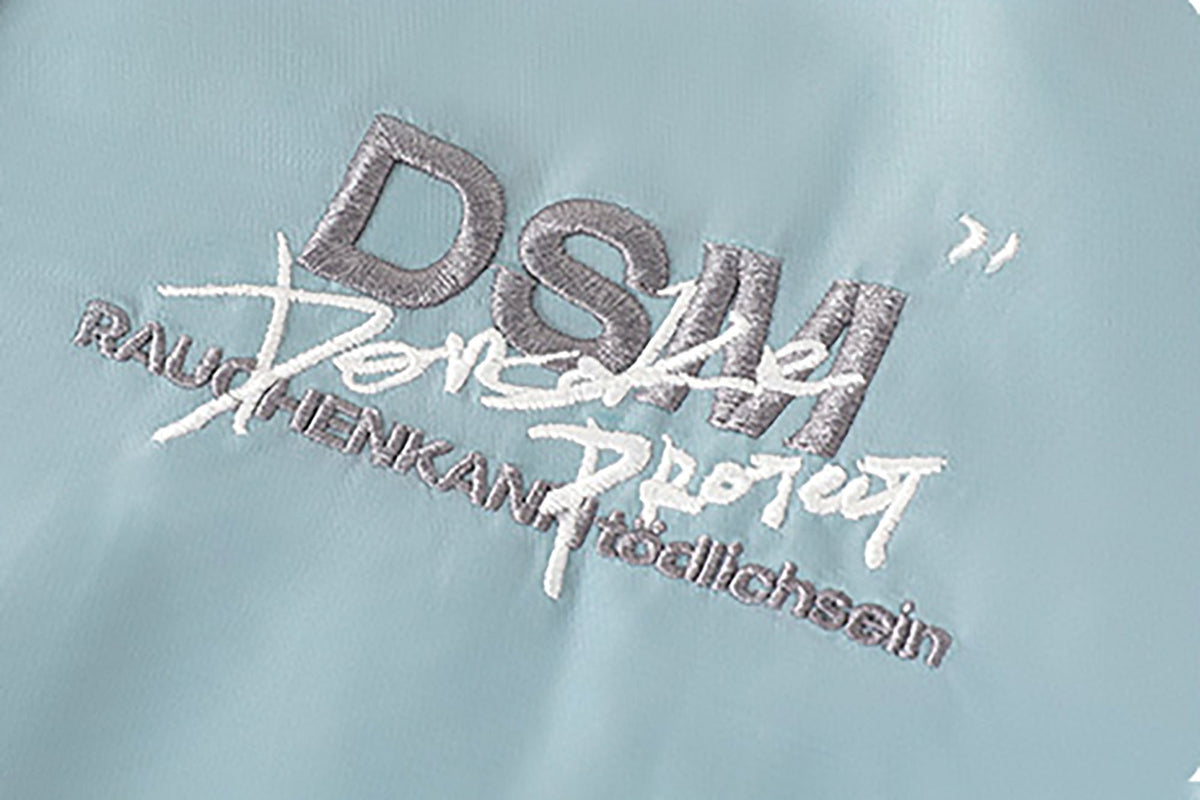 DONSMOKE Glossy Contrast Whipstitch Bomber Jacket