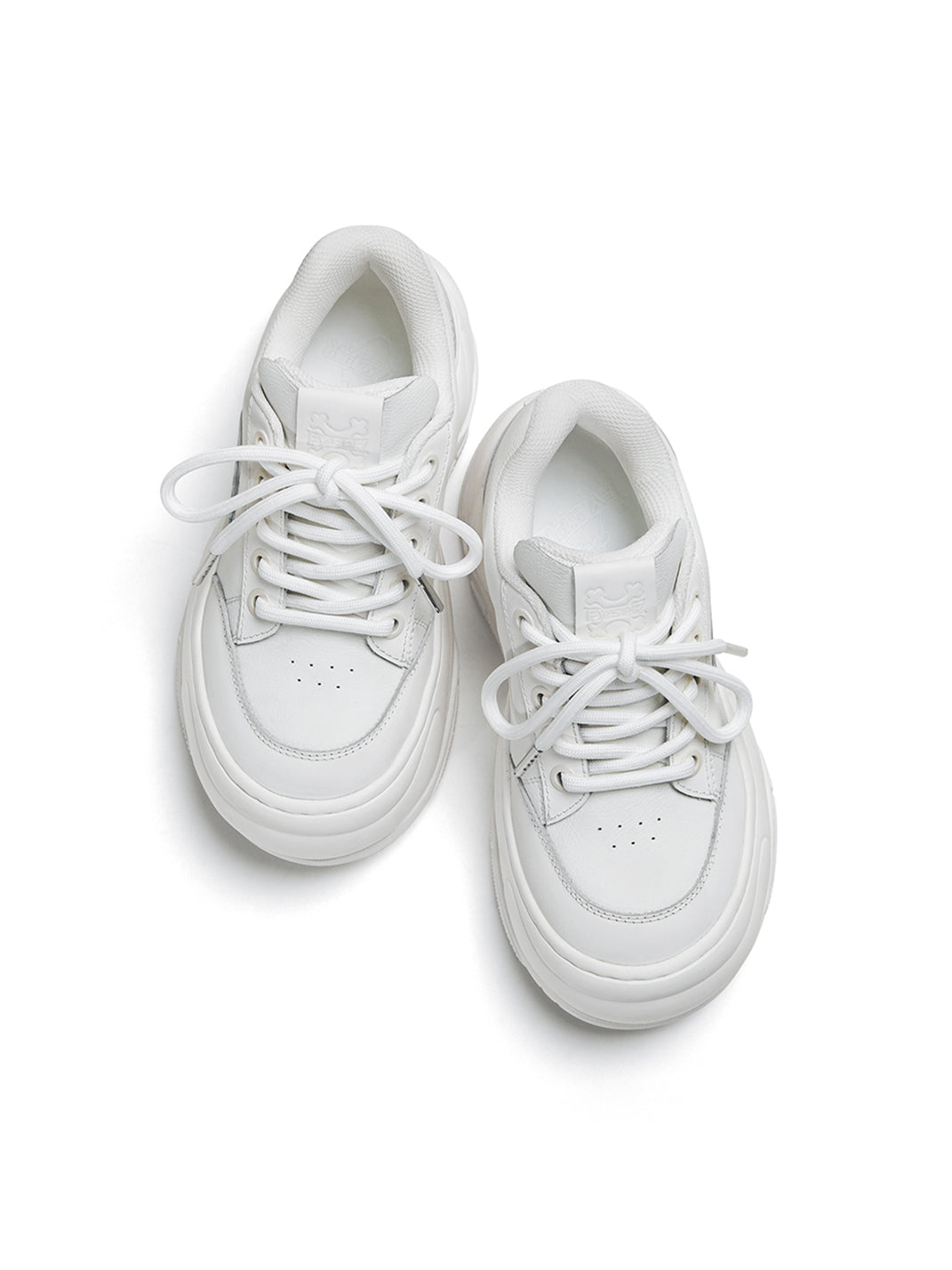 White WiFi 2.0 Wave Leather Platform Sneakers