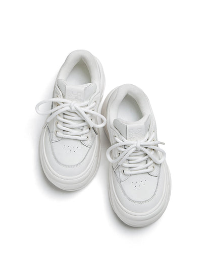White WiFi 2.0 Wave Leather Platform Sneakers