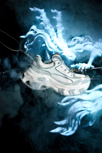Gray-Teal Papillon Platform Sneakers