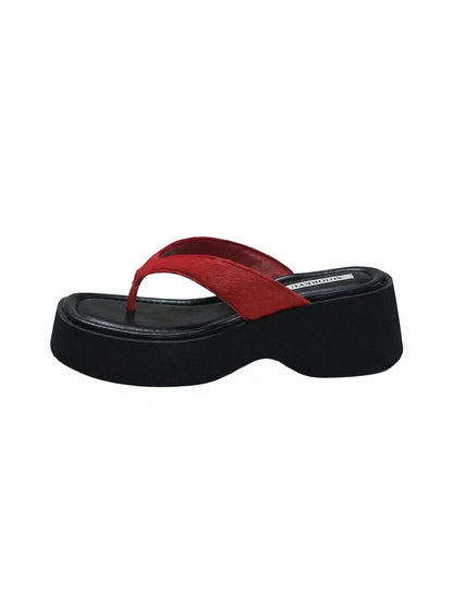Mooreyu Color-Pop Platform Flip-Flops