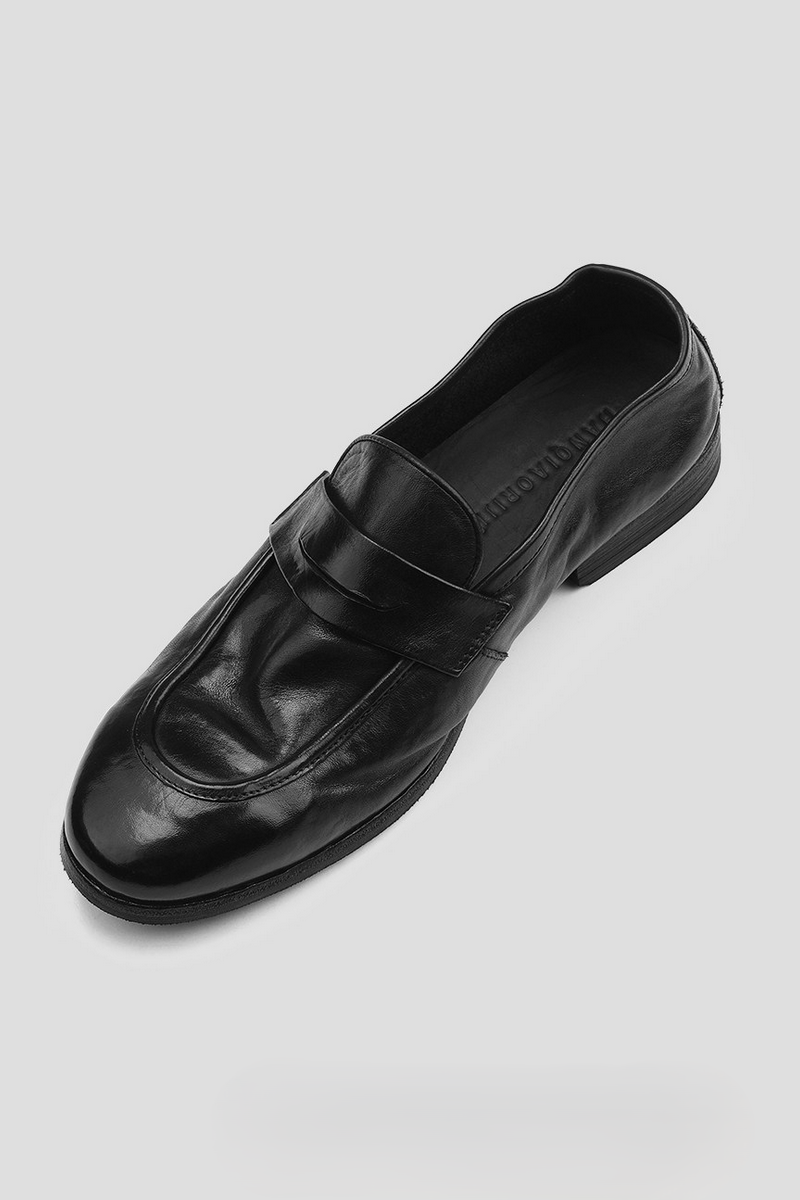 Washed Leather Loafer Shoes