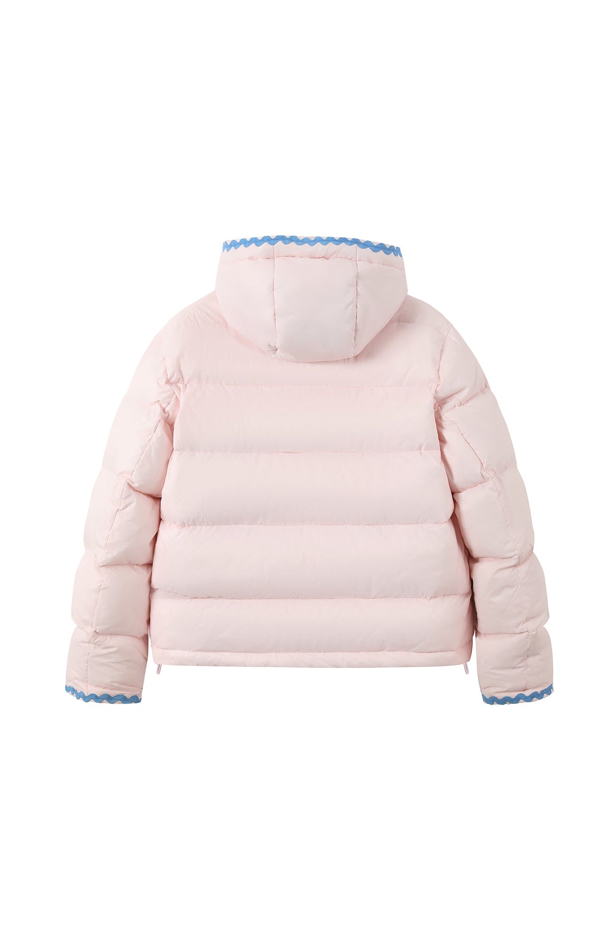 DONSMOKE Wavy Trim Hooded Down Puffer