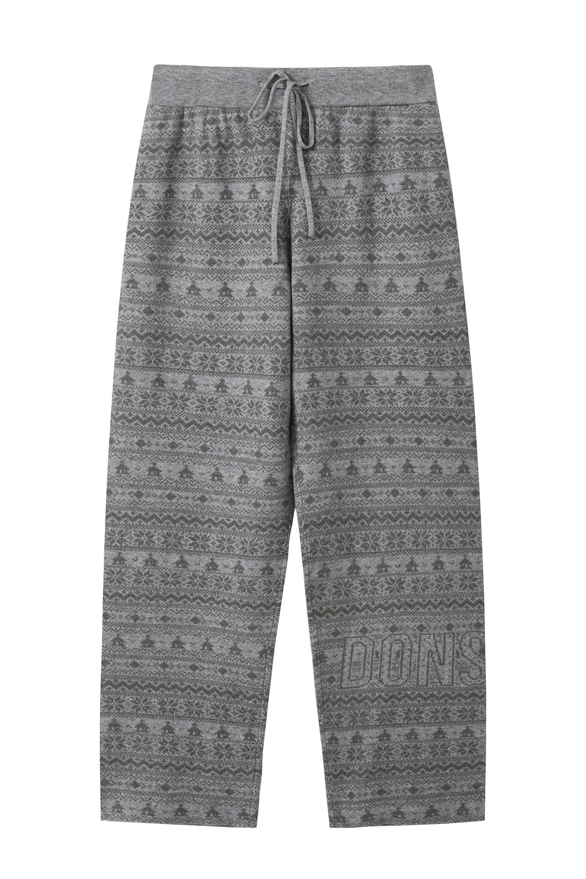 DONSMOKE Fair Isle Knit Wide-Leg Pants