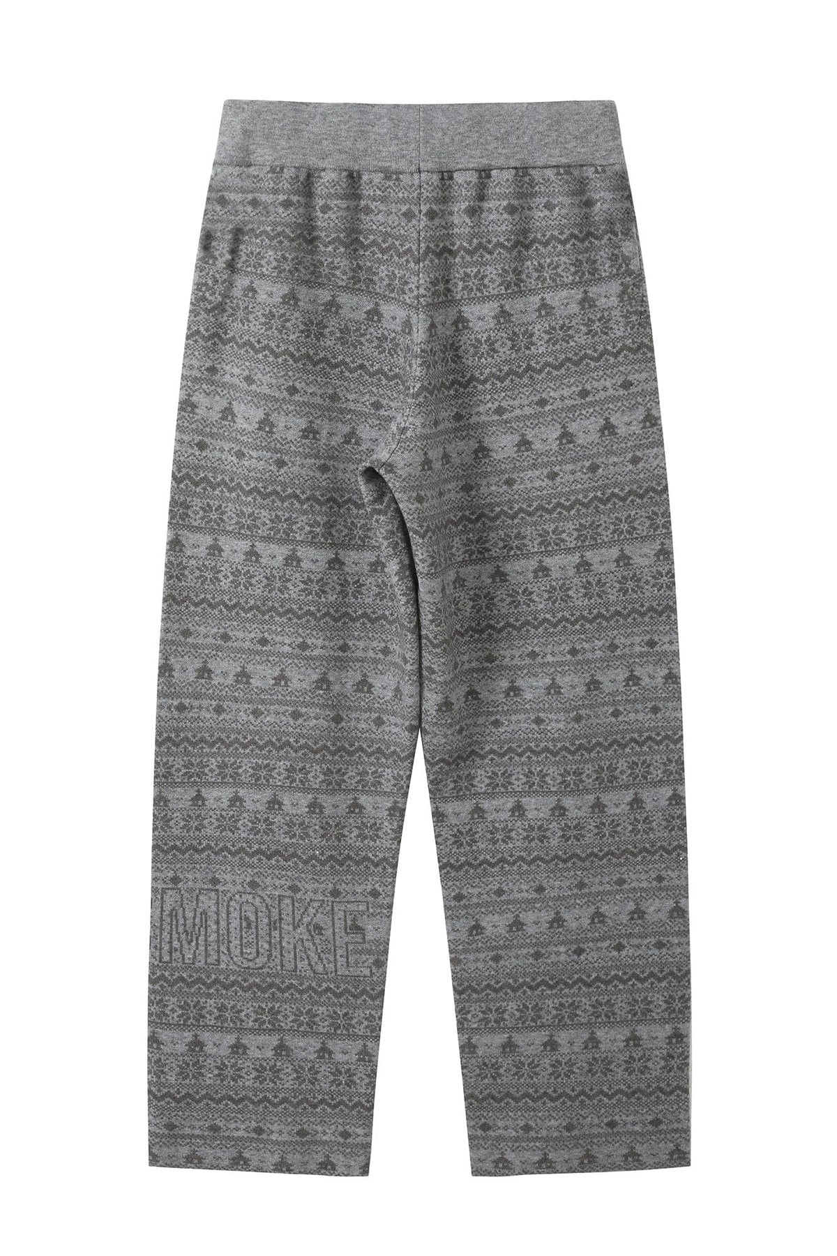 DONSMOKE Fair Isle Knit Wide-Leg Pants