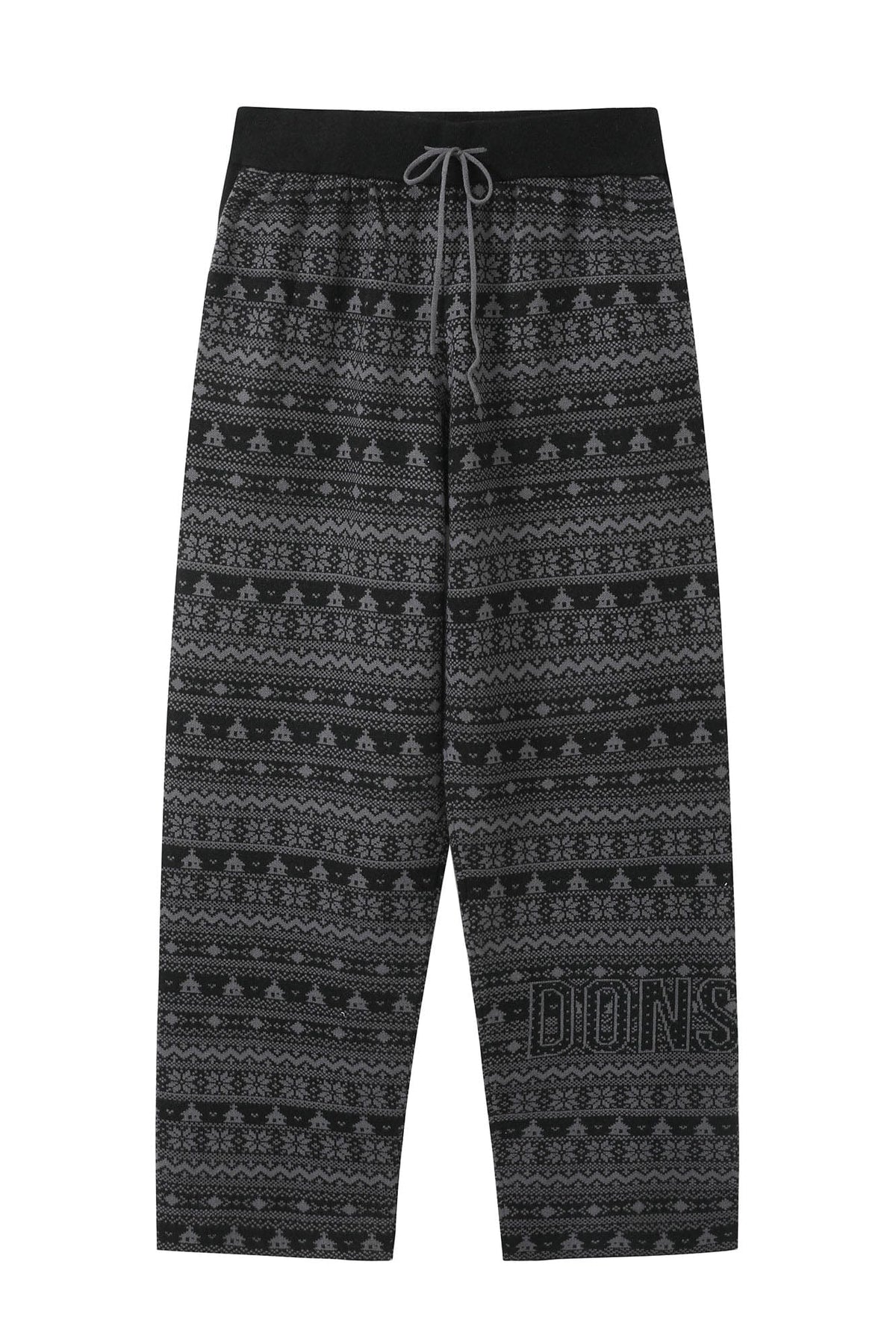 DONSMOKE Fair Isle Knit Wide-Leg Pants