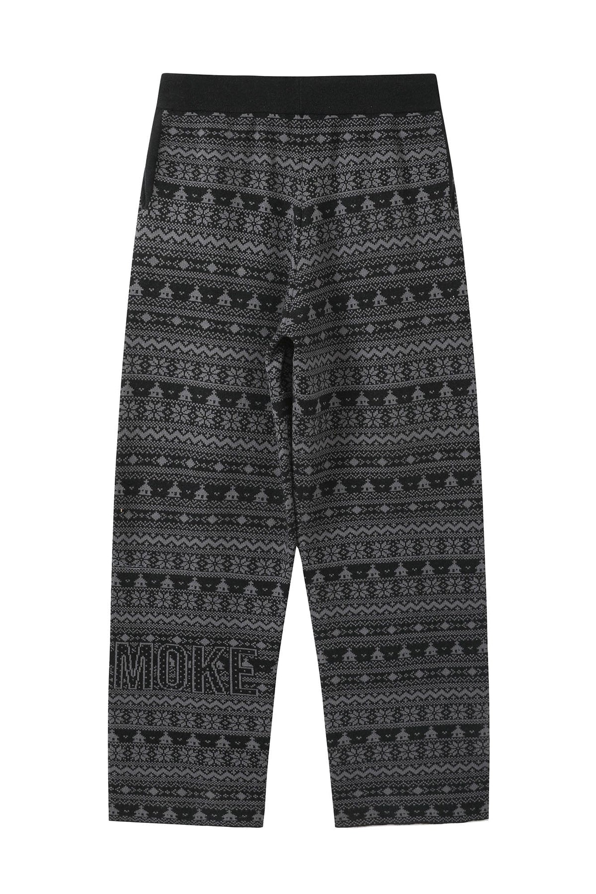 DONSMOKE Fair Isle Knit Wide-Leg Pants
