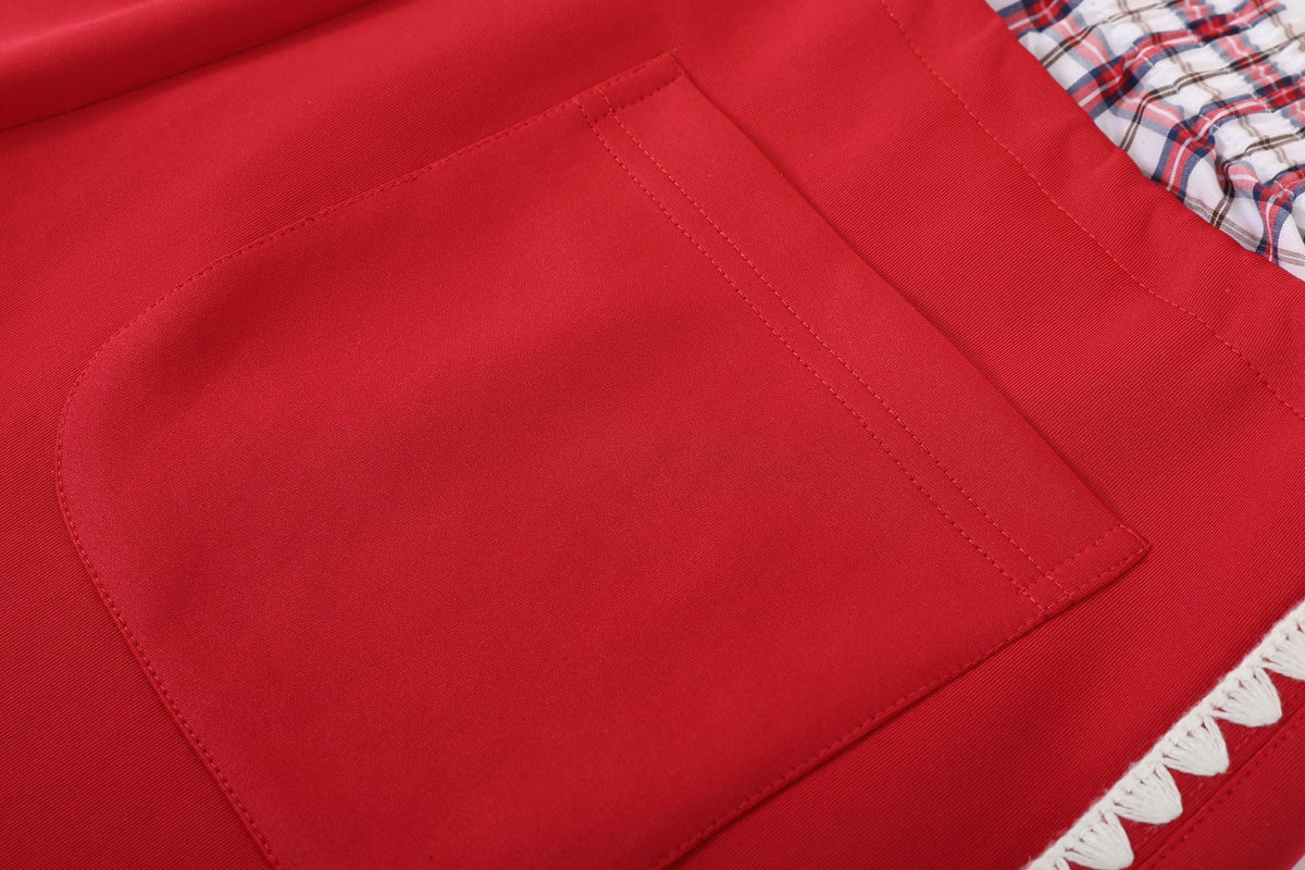 DONSMOKE Plaid Double-Waist Contrast Webbing Sweatpants