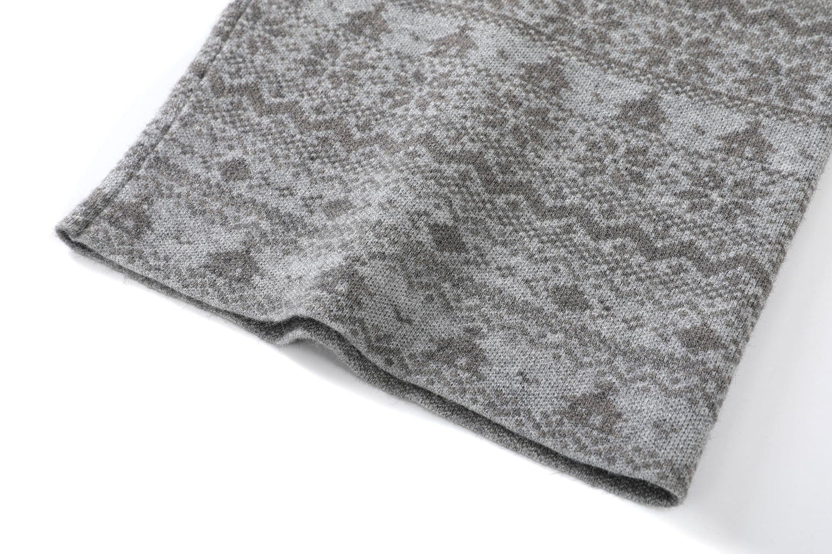 DONSMOKE Fair Isle Knit Wide-Leg Pants