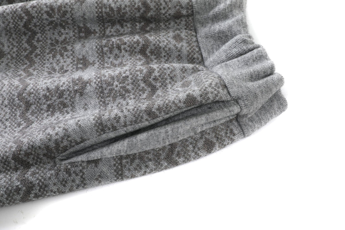 DONSMOKE Fair Isle Knit Wide-Leg Pants