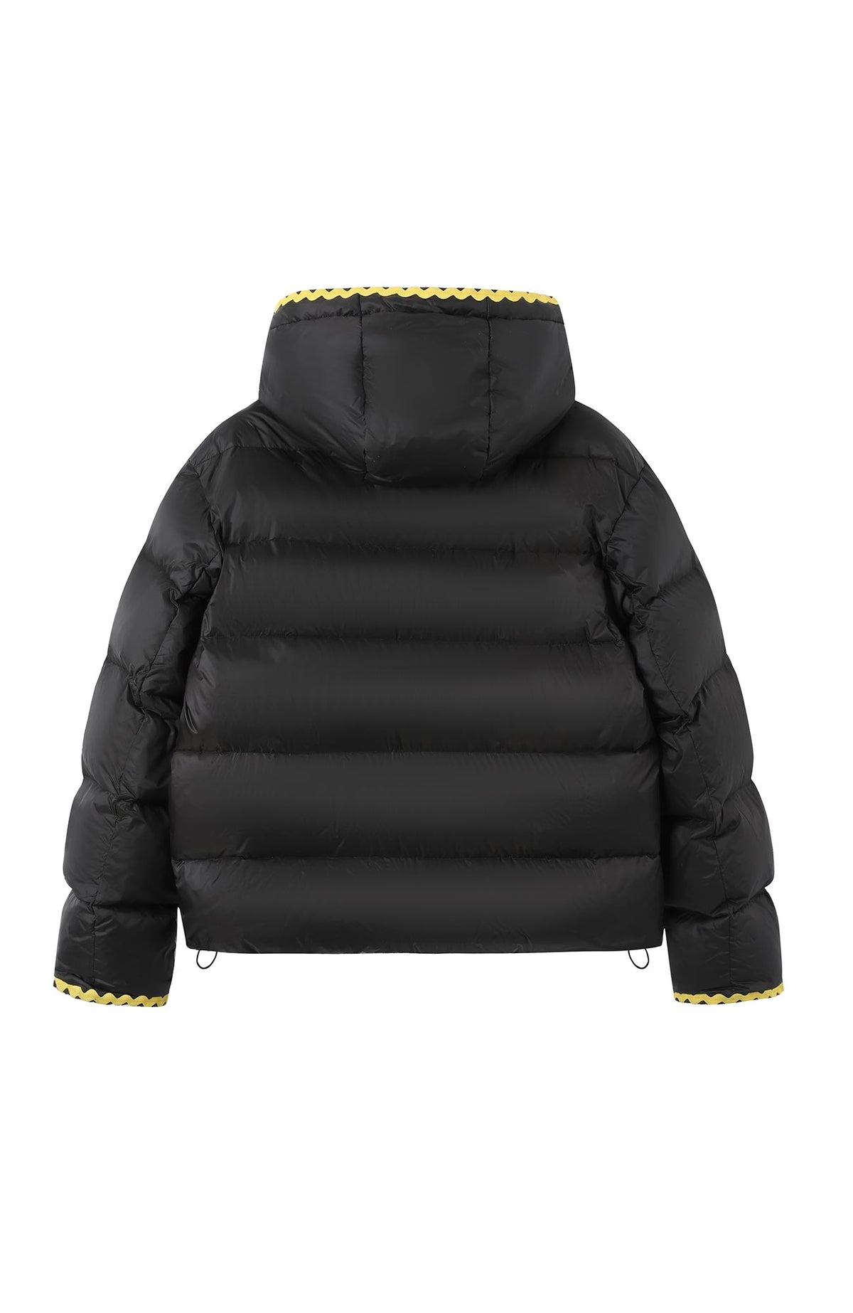 DONSMOKE Wavy Trim Hooded Down Puffer
