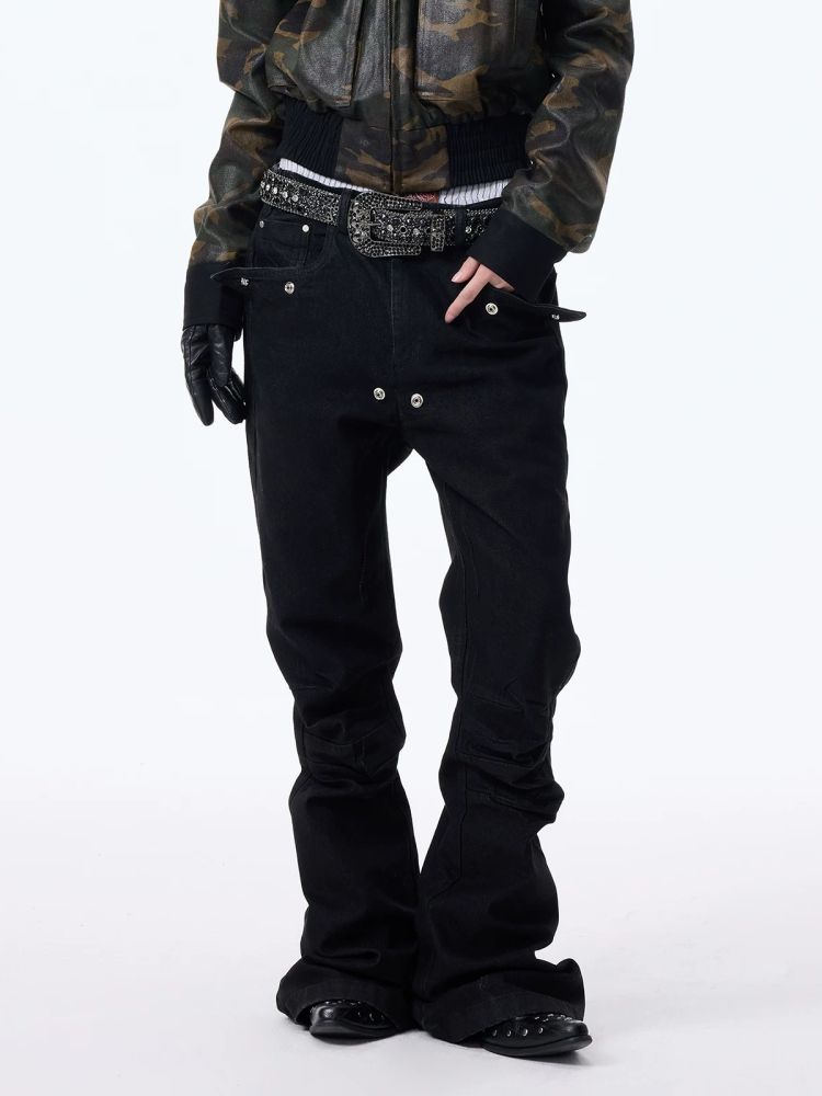 Raw Denim Flare Pants