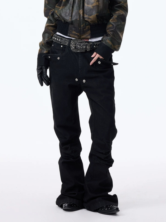 Raw Denim Flare Pants