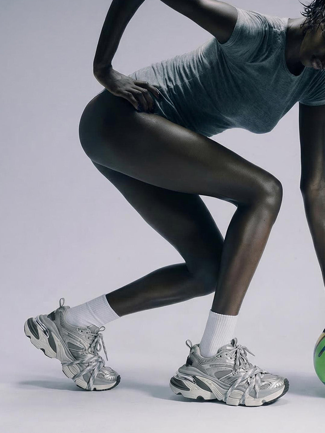 Silver Power Platform Sneakers