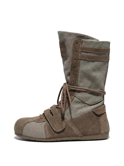 Black Knockout Pro Hybrid Velcro Boxing Trainer Boots