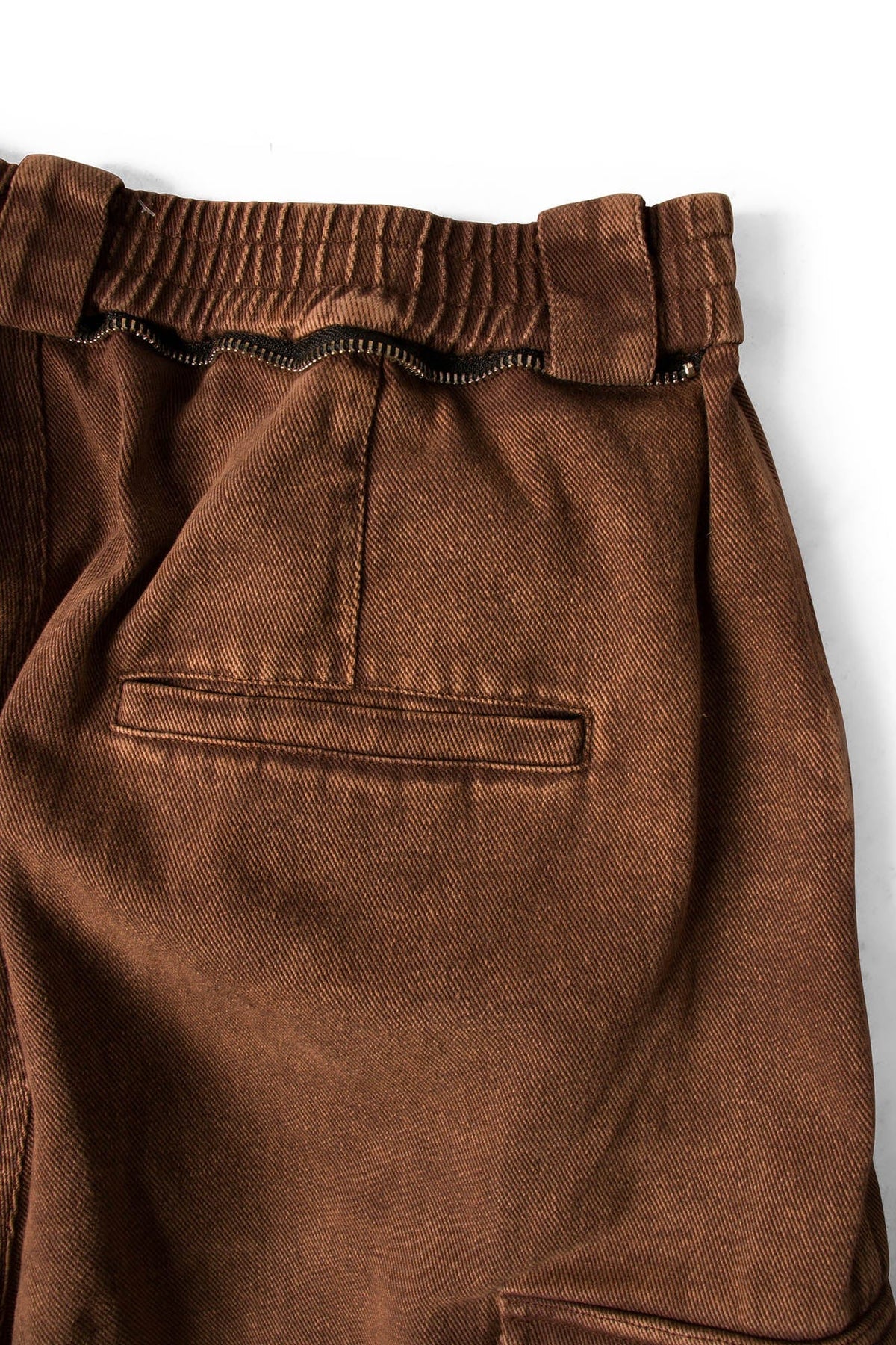RELABEL Detachable Scarf Washed Multi-Pocket Wide-Leg Shorts