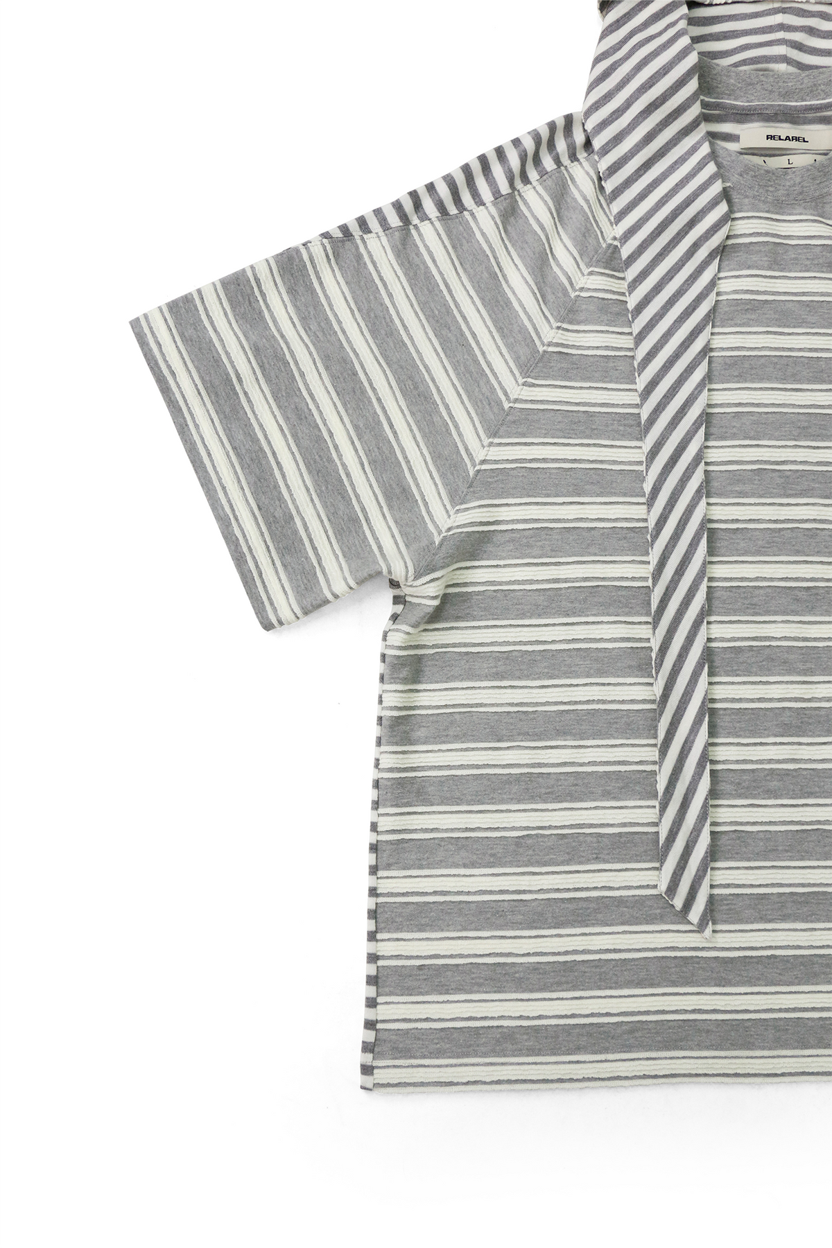 RELABEL Striped Wool-Blend Detachable Hood Tee
