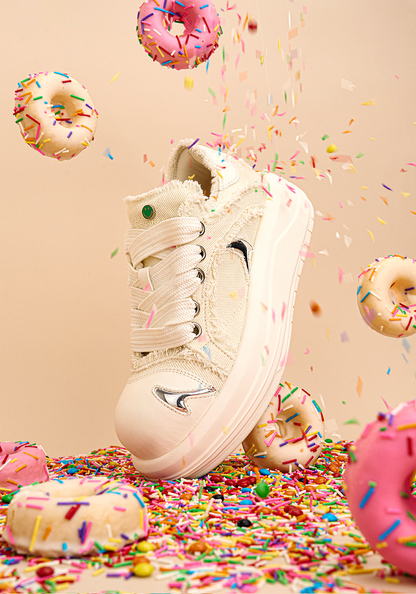 White Beluga Platform Skate Sneakers